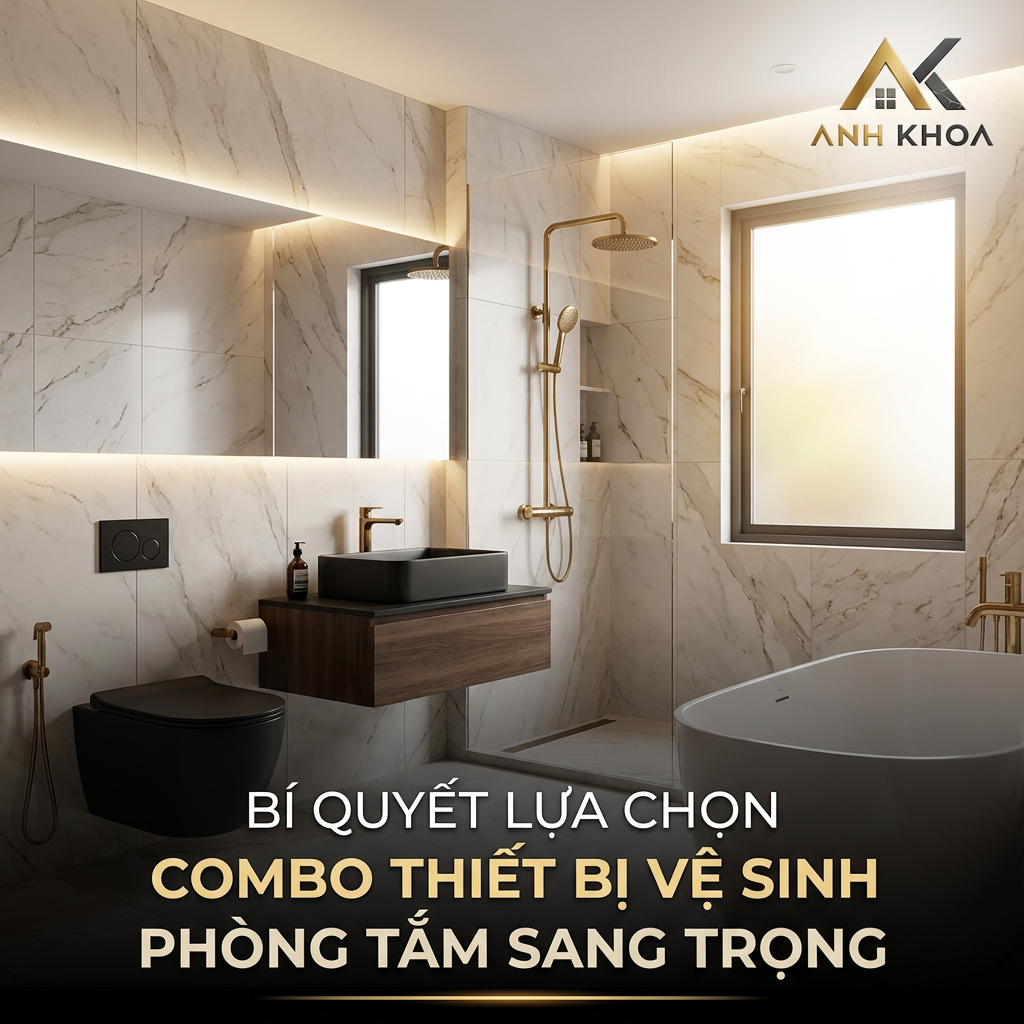 Bí quyết lựa chọn combo thiết bị vệ sinh phòng tắm sang trọng, tối ưu chi phí