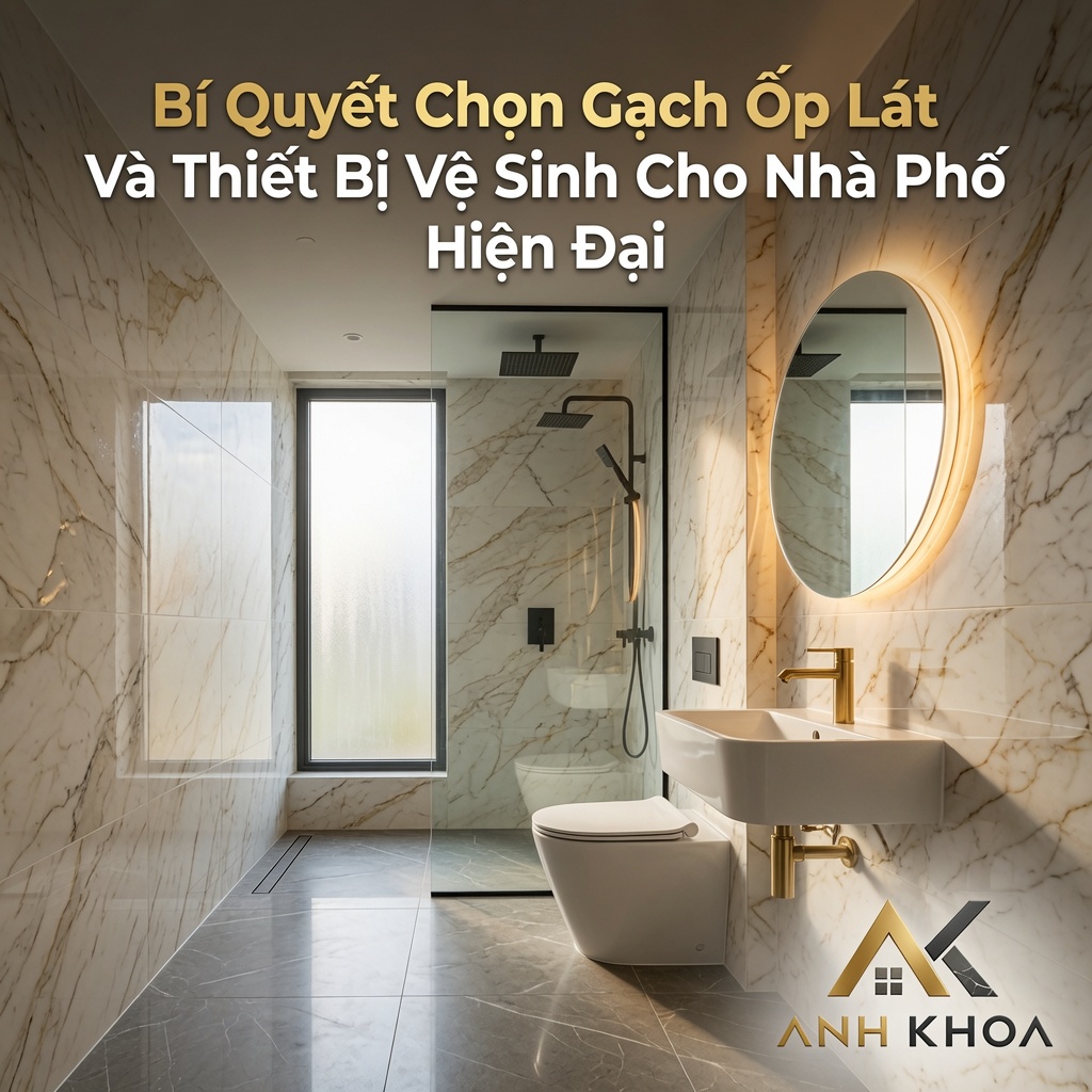 Bí Quyết Chọn Gạch Ốp Lát Và Thiết Bị Vệ Sinh Cho Nhà Phố Hiện Đại