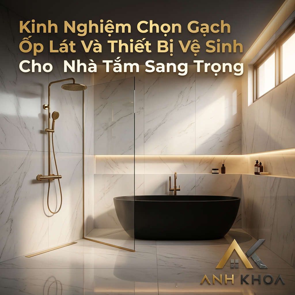 Kinh Nghiệm Chọn Gạch Ốp Lát Và Thiết Bị Vệ Sinh Cho Nhà Tắm Sang Trọng