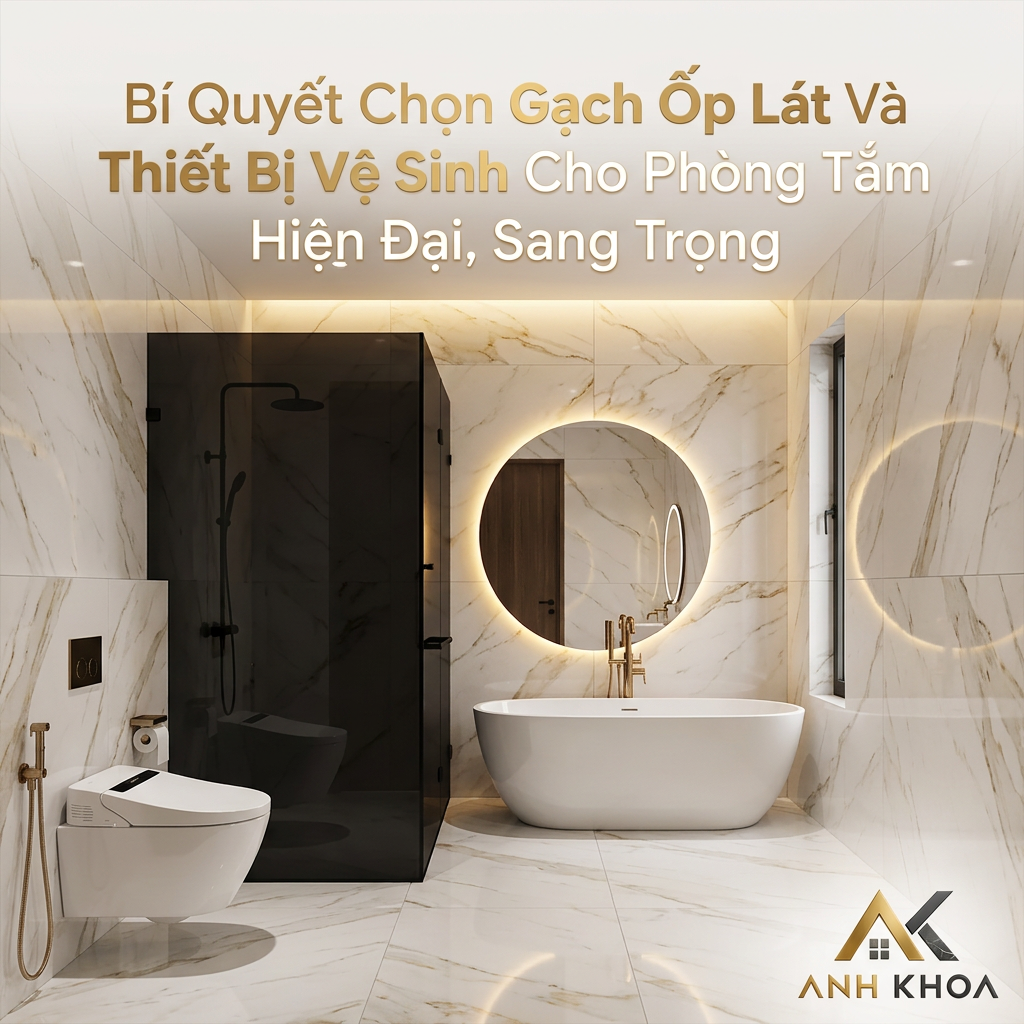 Bí Quyết Chọn Gạch Ốp Lát Và Thiết Bị Vệ Sinh Cho Phòng Tắm Hiện Đại, Sang Trọng