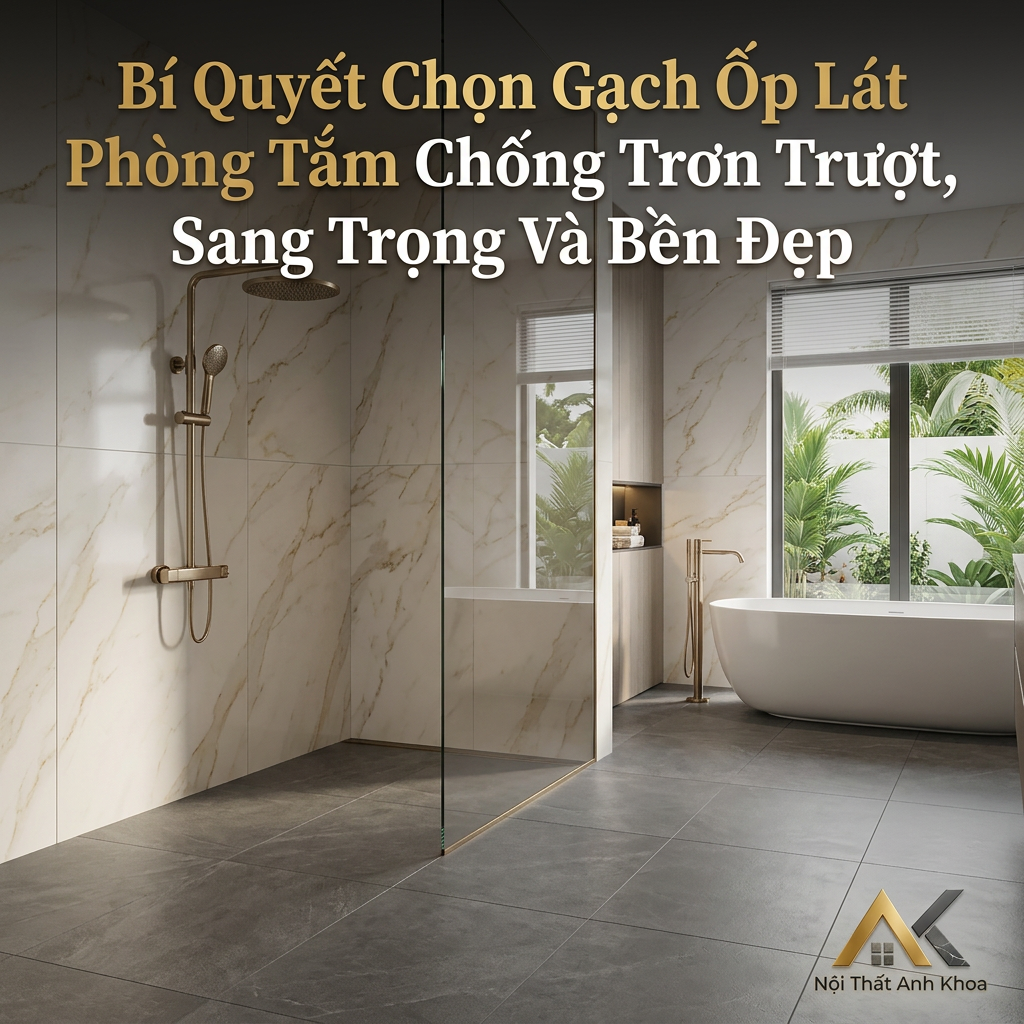Bí Quyết Chọn Gạch Ốp Lát Phòng Tắm Chống Trơn Trượt, Sang Trọng Và Bền Đẹp Cho Ngôi Nhà Hiện Đại