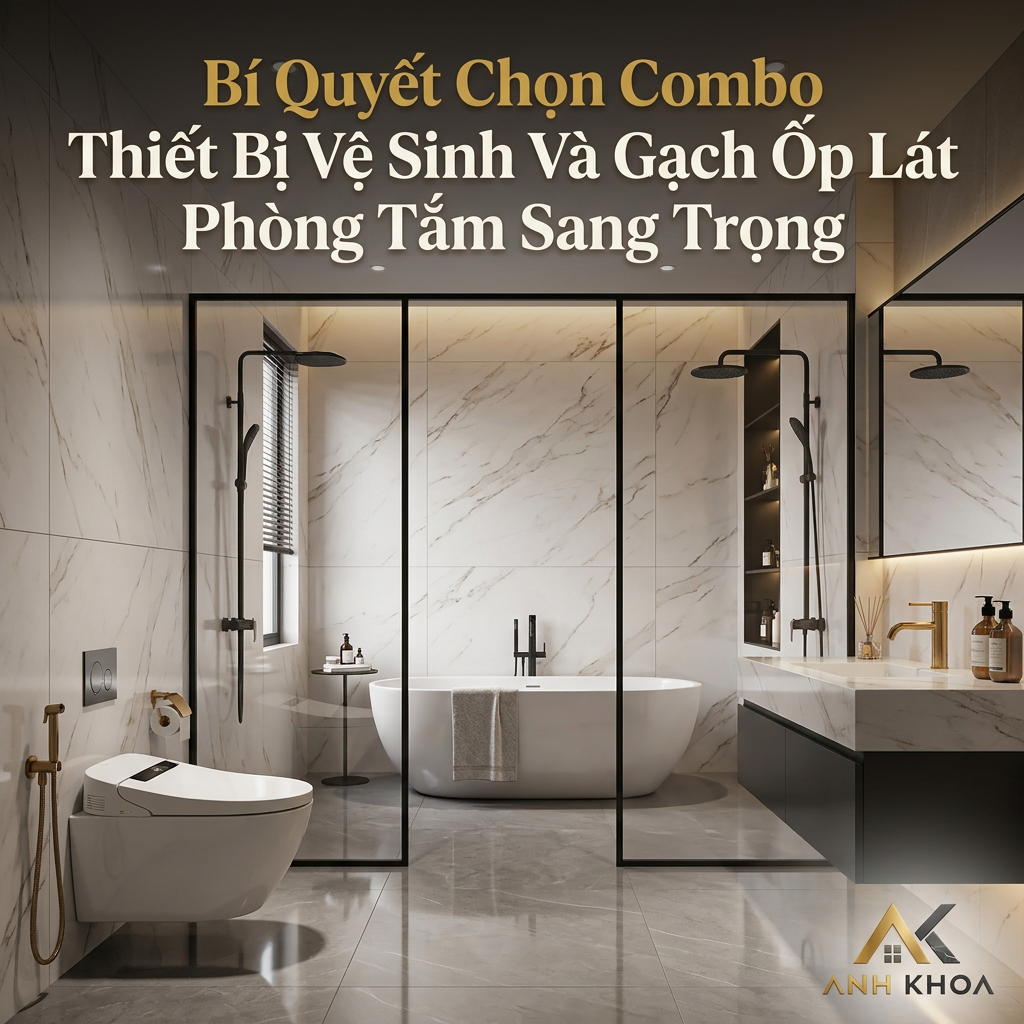 Bí Quyết Chọn Combo Thiết Bị Vệ Sinh Và Gạch Ốp Lát Phòng Tắm Sang Trọng, Tối Ưu Chi Phí