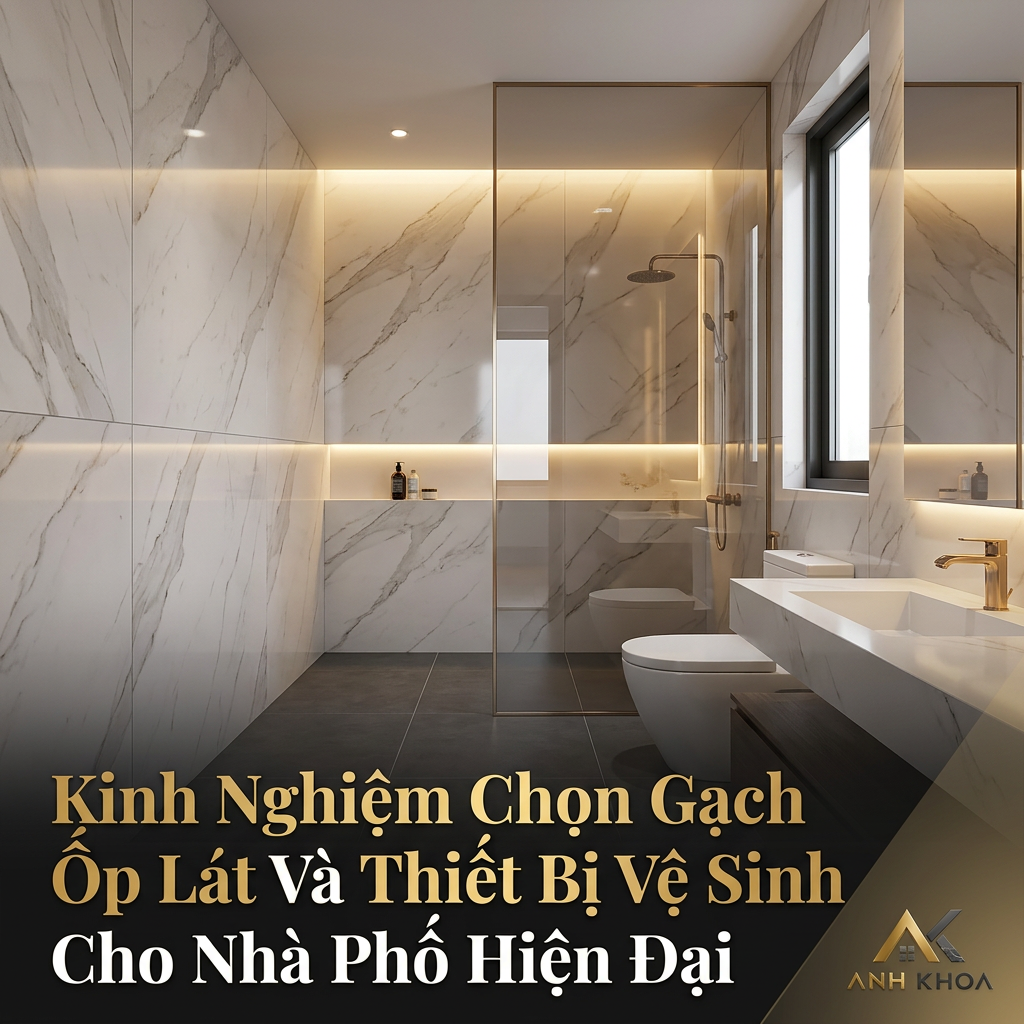 Kinh Nghiệm Chọn Gạch Ốp Lát Và Thiết Bị Vệ Sinh Cho Nhà Phố Hiện Đại