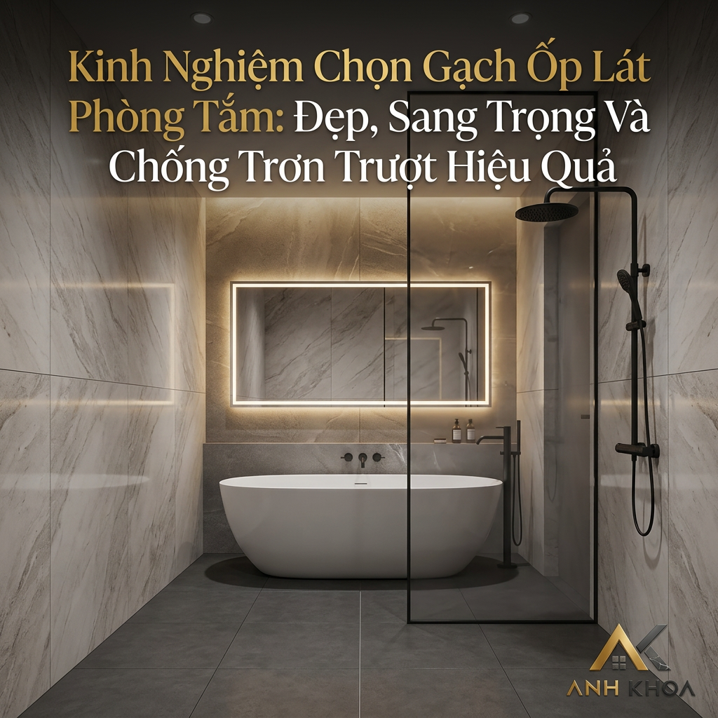 Kinh Nghiệm Chọn Gạch Ốp Lát Phòng Tắm: Đẹp, Sang Trọng Và Chống Trơn Trượt Hiệu Quả