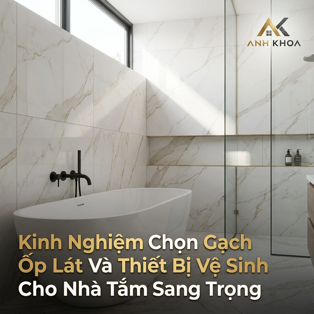 Kinh Nghiệm Chọn Gạch Ốp Lát Và Thiết Bị Vệ Sinh Cho Nhà Tắm Sang Trọng
