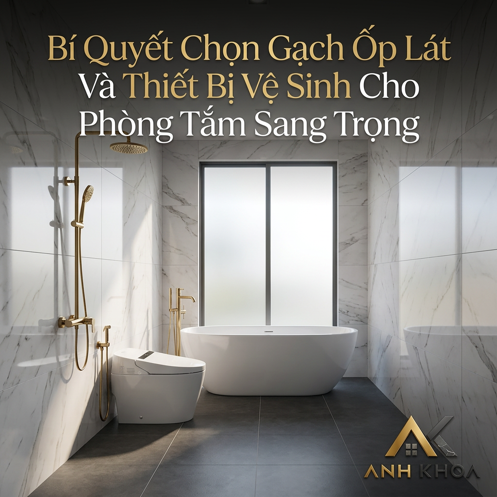 Bí Quyết Chọn Gạch Ốp Lát Và Thiết Bị Vệ Sinh Cho Phòng Tắm Sang Trọng