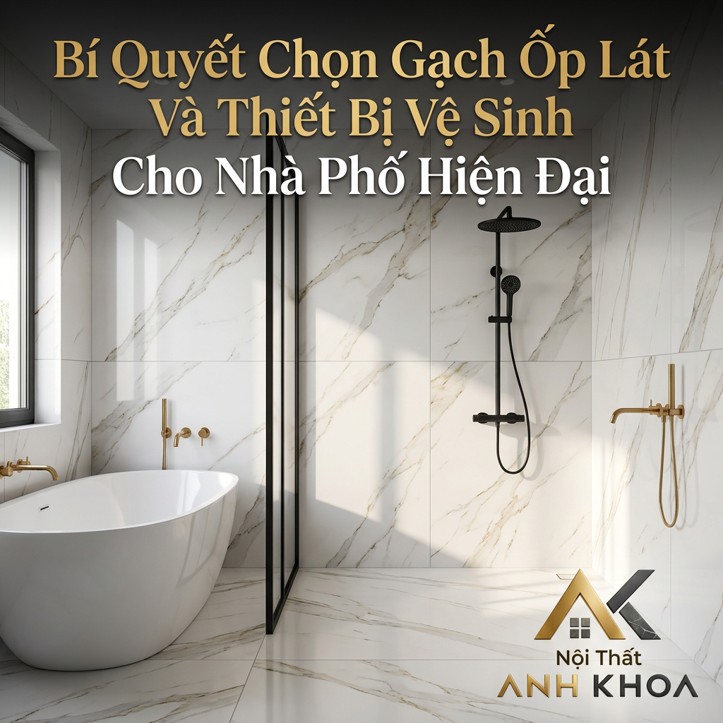 Bí Quyết Chọn Gạch Ốp Lát Và Thiết Bị Vệ Sinh Cho Nhà Phố Hiện Đại