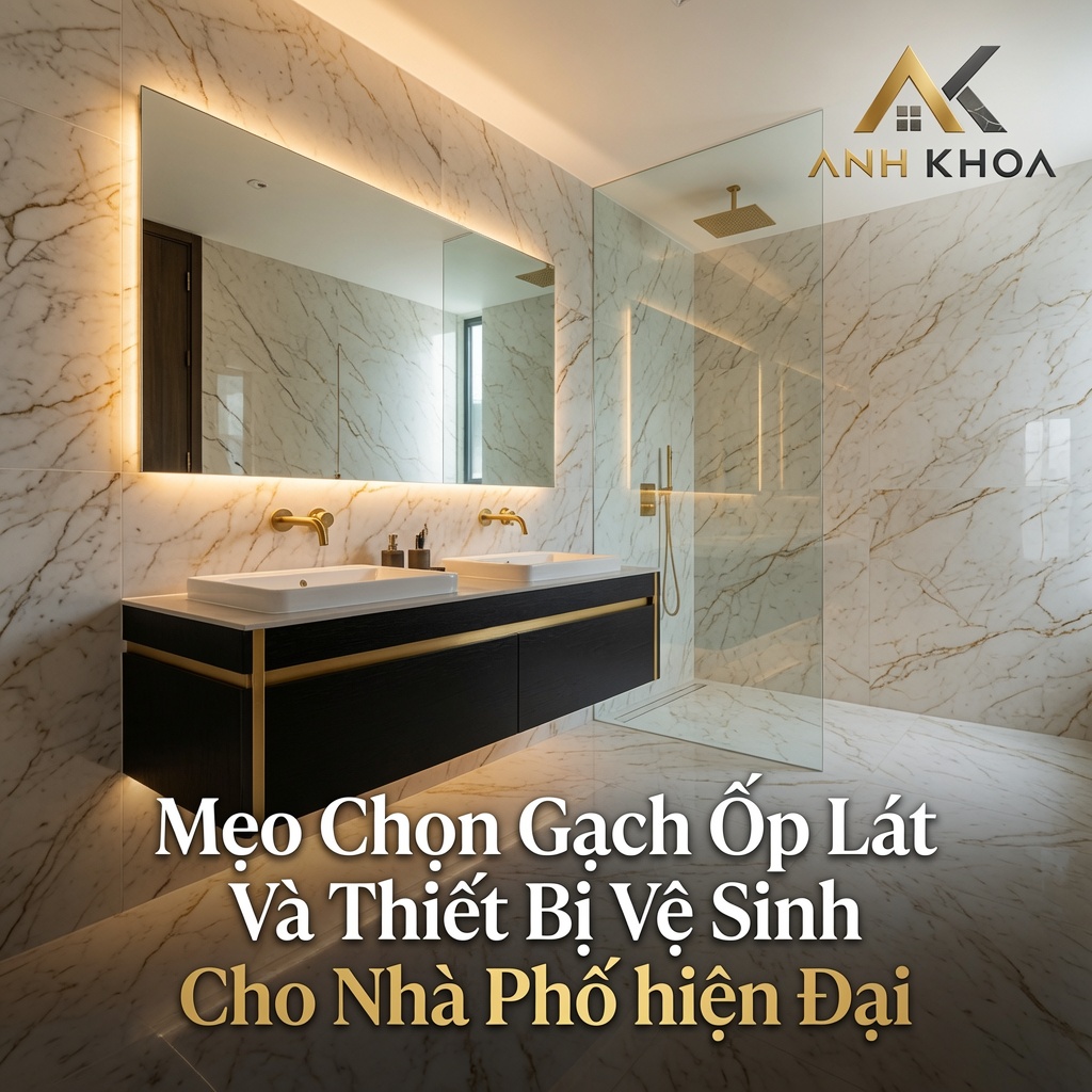 Mẹo Chọn Gạch Ốp Lát Và Thiết Bị Vệ Sinh Cho Nhà Phố Hiện Đại