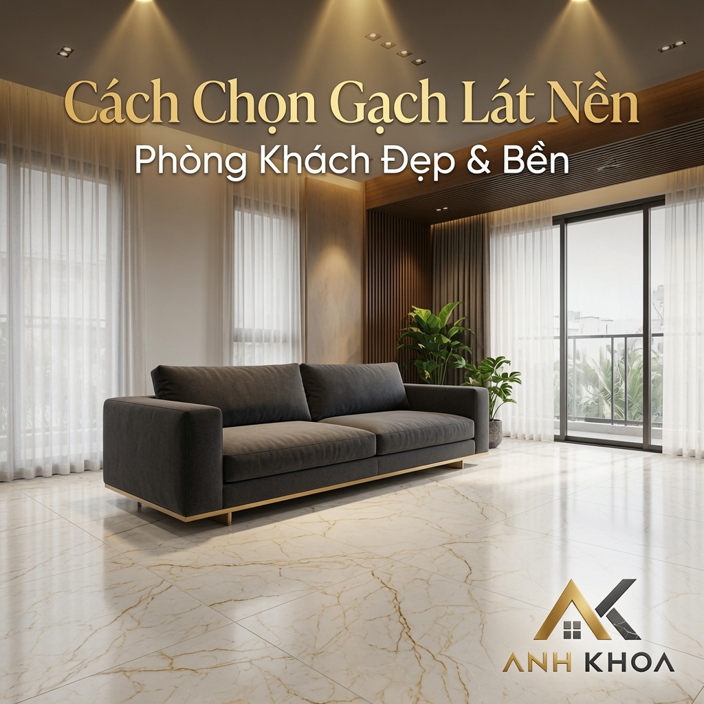 Cách Chọn Gạch Lát Nền Phòng Khách Đẹp, Sang Trọng Và Bền Bỉ