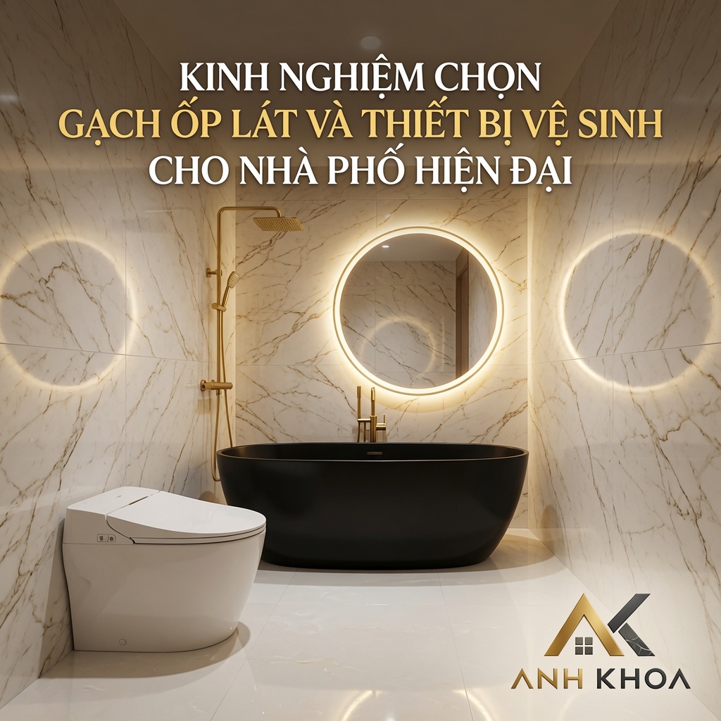 Kinh Nghiệm Chọn Gạch Ốp Lát Và Thiết Bị Vệ Sinh Cho Nhà Phố Hiện Đại