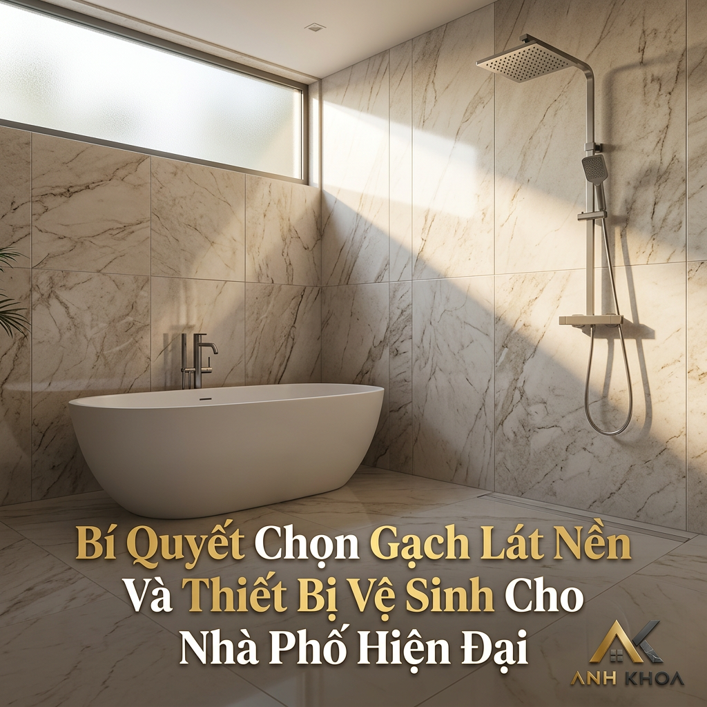Bí Quyết Chọn Gạch Lát Nền Và Thiết Bị Vệ Sinh Cho Nhà Phố Hiện Đại
