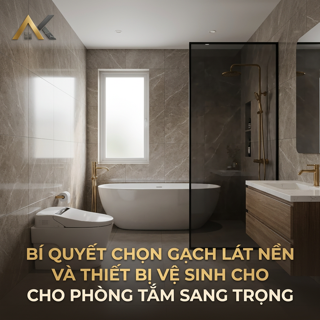 Bí Quyết Chọn Gạch Lát Nền Và Thiết Bị Vệ Sinh Cho Phòng Tắm Sang Trọng