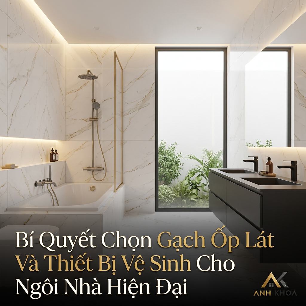Bí Quyết Chọn Gạch Ốp Lát Và Thiết Bị Vệ Sinh Cho Ngôi Nhà Hiện Đại
