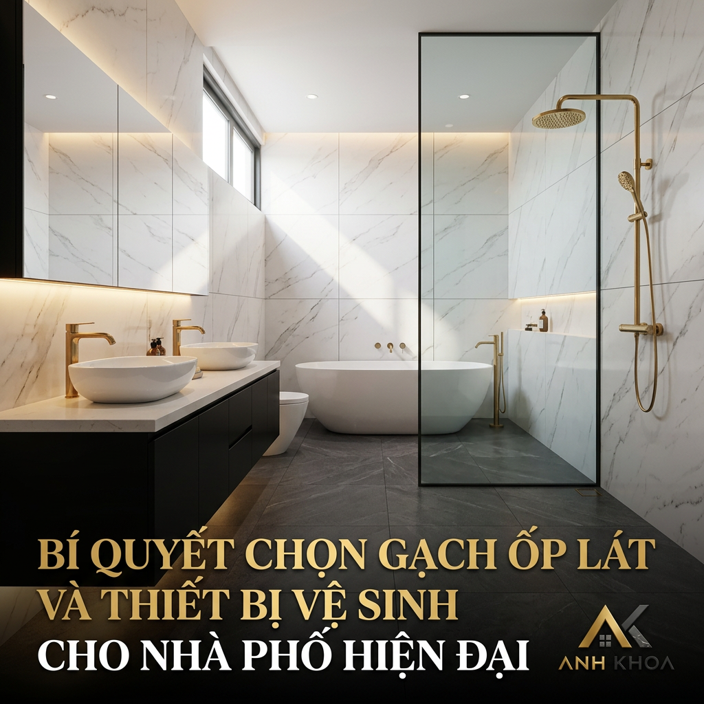 Bí Quyết Chọn Gạch Ốp Lát Và Thiết Bị Vệ Sinh Cho Nhà Phố Hiện Đại: Sang Trọng, Bền Bỉ Và Tối Ưu Chi Phí
