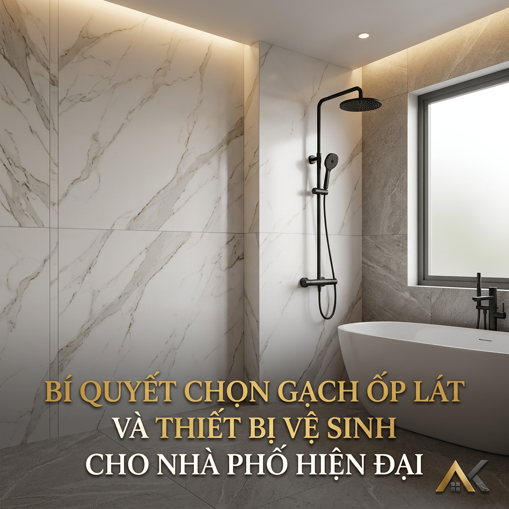 Bí Quyết Chọn Gạch Ốp Lát Và Thiết Bị Vệ Sinh Cao Cấp Cho Nhà Phố Hiện Đại