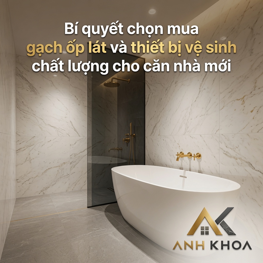 Bí quyết chọn mua gạch ốp lát và thiết bị vệ sinh chất lượng cho ngôi nhà mới
