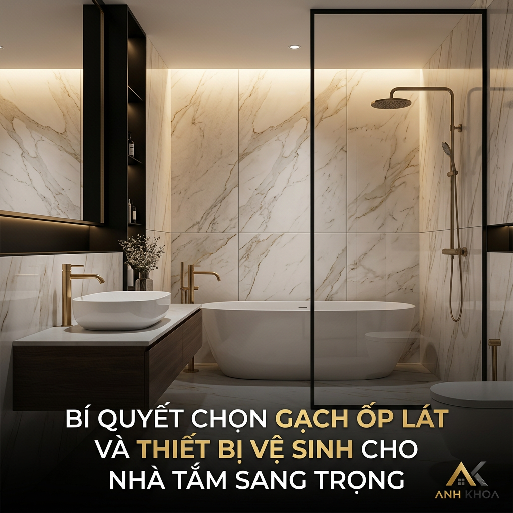 Bí Quyết Chọn Gạch Ốp Lát Và Thiết Bị Vệ Sinh Cho Nhà Tắm Sang Trọng