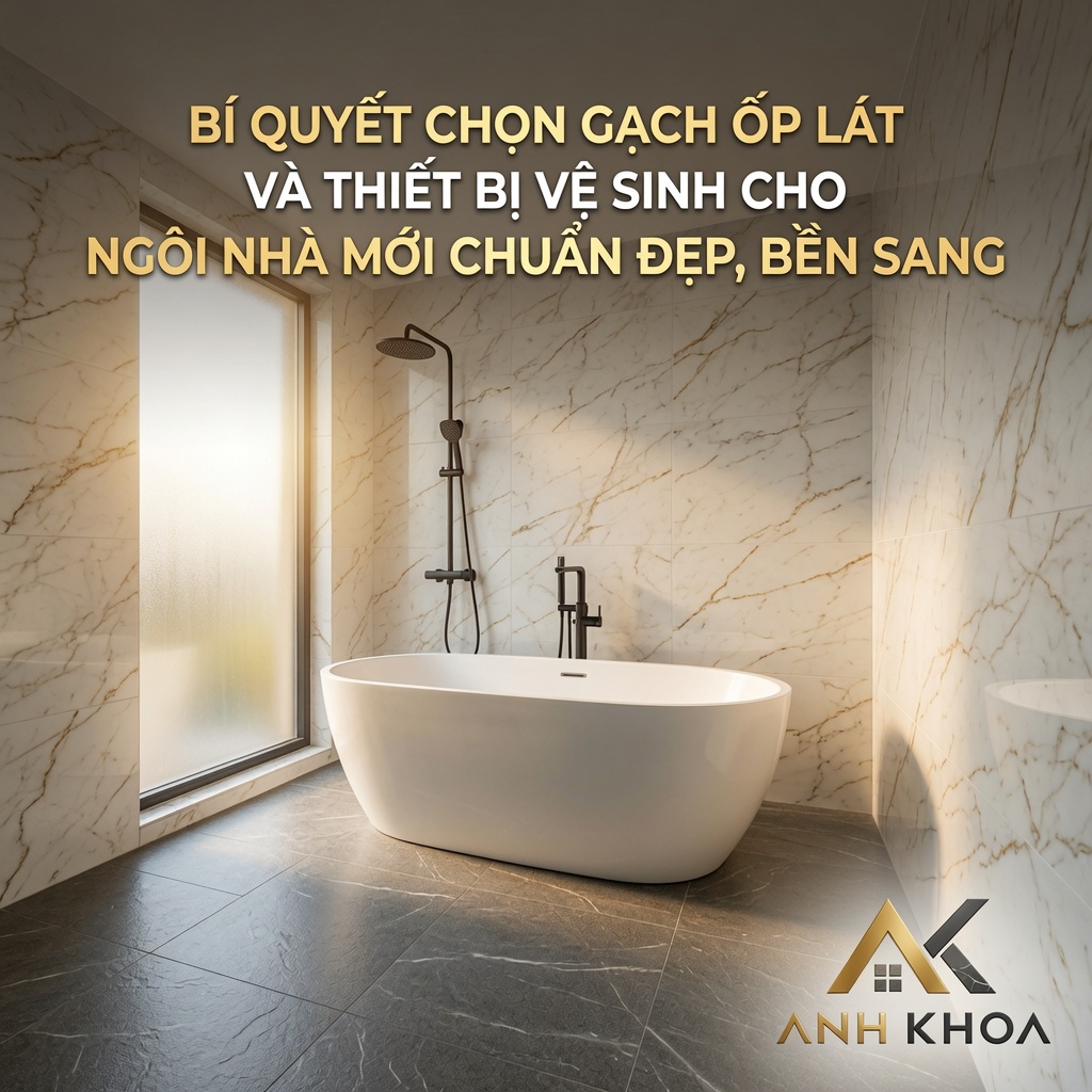 Bí Quyết Chọn Gạch Ốp Lát Và Thiết Bị Vệ Sinh Cho Ngôi Nhà Mới Chuẩn Đẹp, Bền Sang
