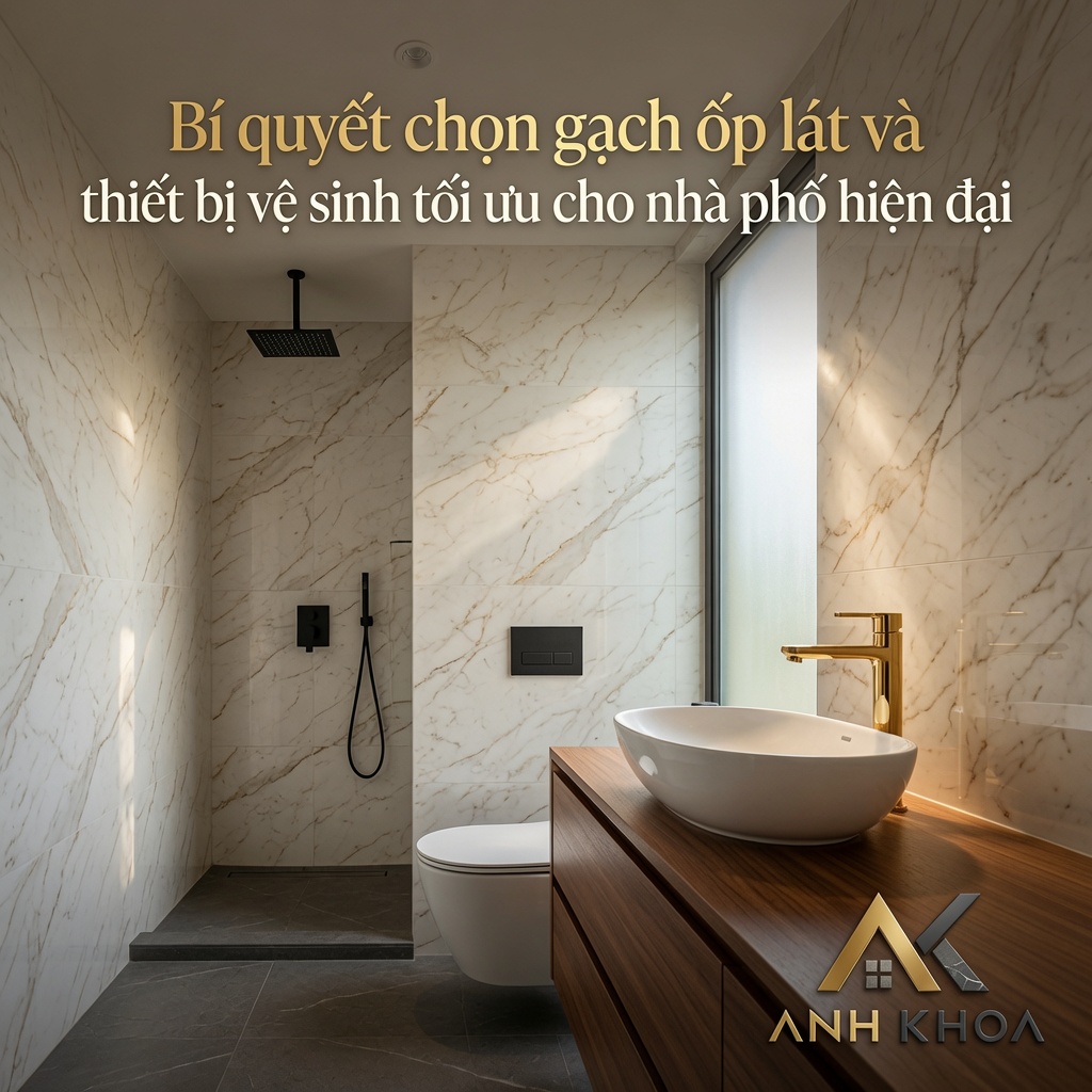Bí quyết chọn gạch ốp lát và thiết bị vệ sinh tối ưu cho nhà phố hiện đại