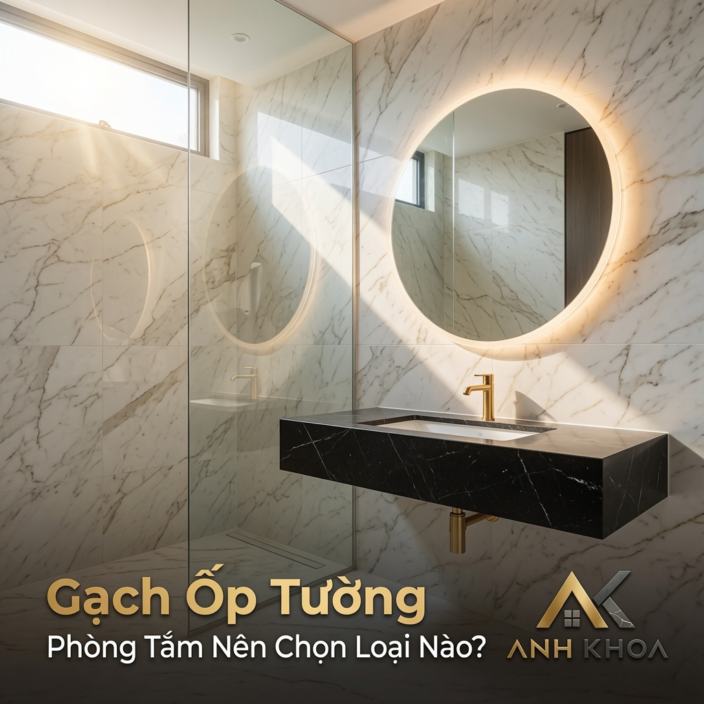 Gạch Ốp Tường Phòng Tắm Nên Chọn Loại Nào Để Bền Đẹp Và Sang Trọng?