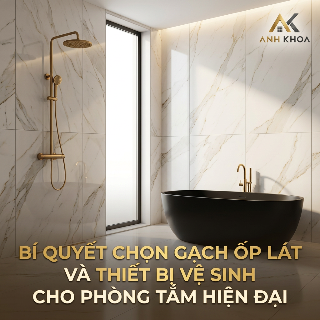 Bí Quyết Chọn Gạch Ốp Lát Và Thiết Bị Vệ Sinh Cho Phòng Tắm Hiện Đại