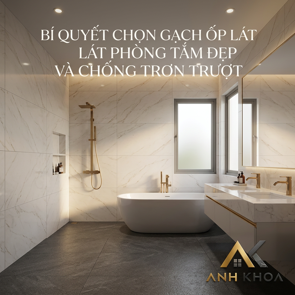 Bí Quyết Chọn Gạch Ốp Lát Phòng Tắm Đẹp Sang Trọng Và Chống Trơn Trượt Hiệu Quả
