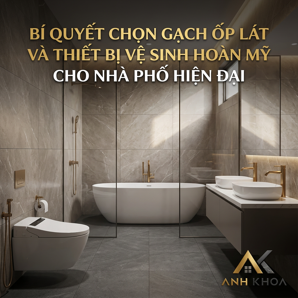 Bí Quyết Chọn Gạch Ốp Lát Và Thiết Bị Vệ Sinh Hoàn Mỹ Cho Nhà Phố Hiện Đại