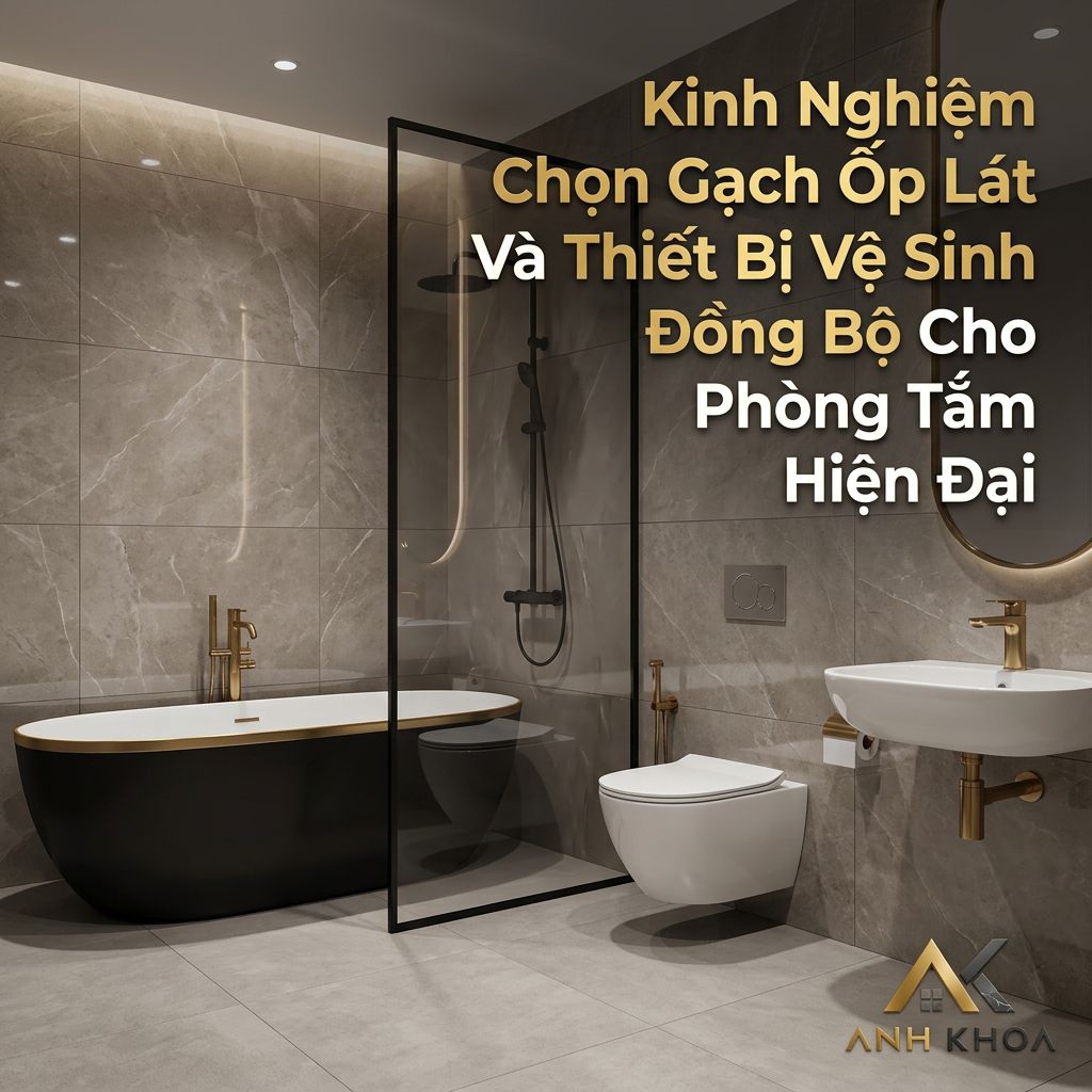 Kinh Nghiệm Chọn Gạch Ốp Lát Và Thiết Bị Vệ Sinh Đồng Bộ Cho Phòng Tắm Hiện Đại