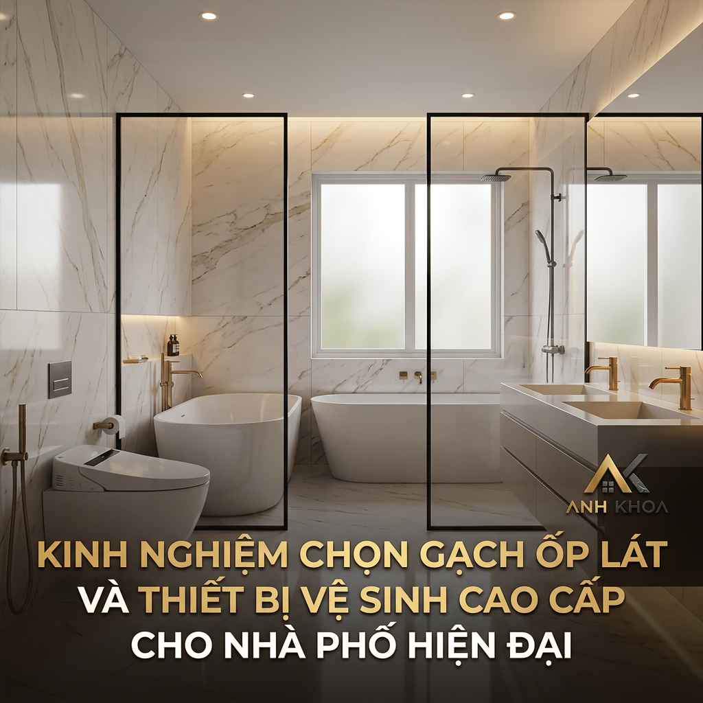 Kinh Nghiệm Chọn Gạch Ốp Lát Và Thiết Bị Vệ Sinh Cao Cấp Cho Nhà Phố Hiện Đại