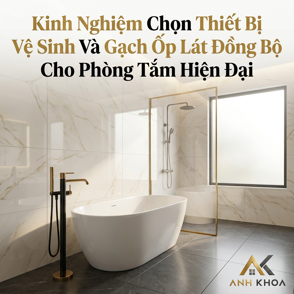 Kinh Nghiệm Chọn Thiết Bị Vệ Sinh Và Gạch Ốp Lát Đồng Bộ Cho Phòng Tắm Hiện Đại