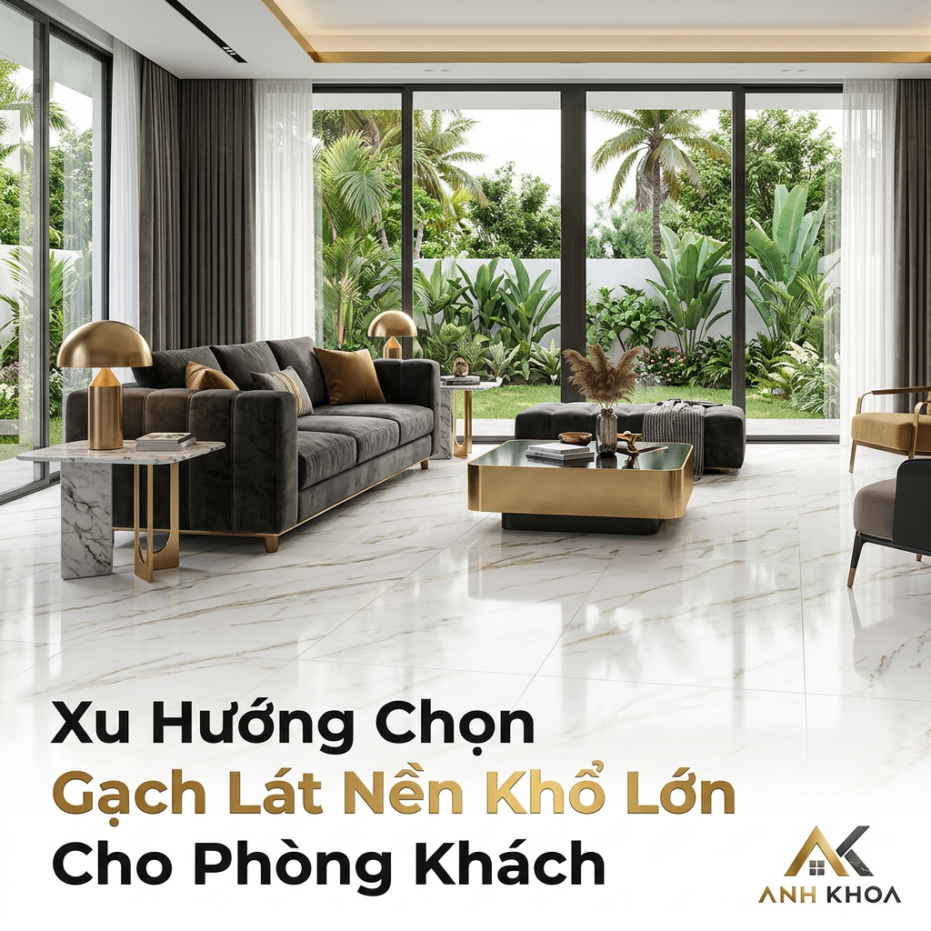 Xu Hướng Chọn Gạch Lát Nền Khổ Lớn Cho Phòng Khách Sang Trọng Và Hiện Đại