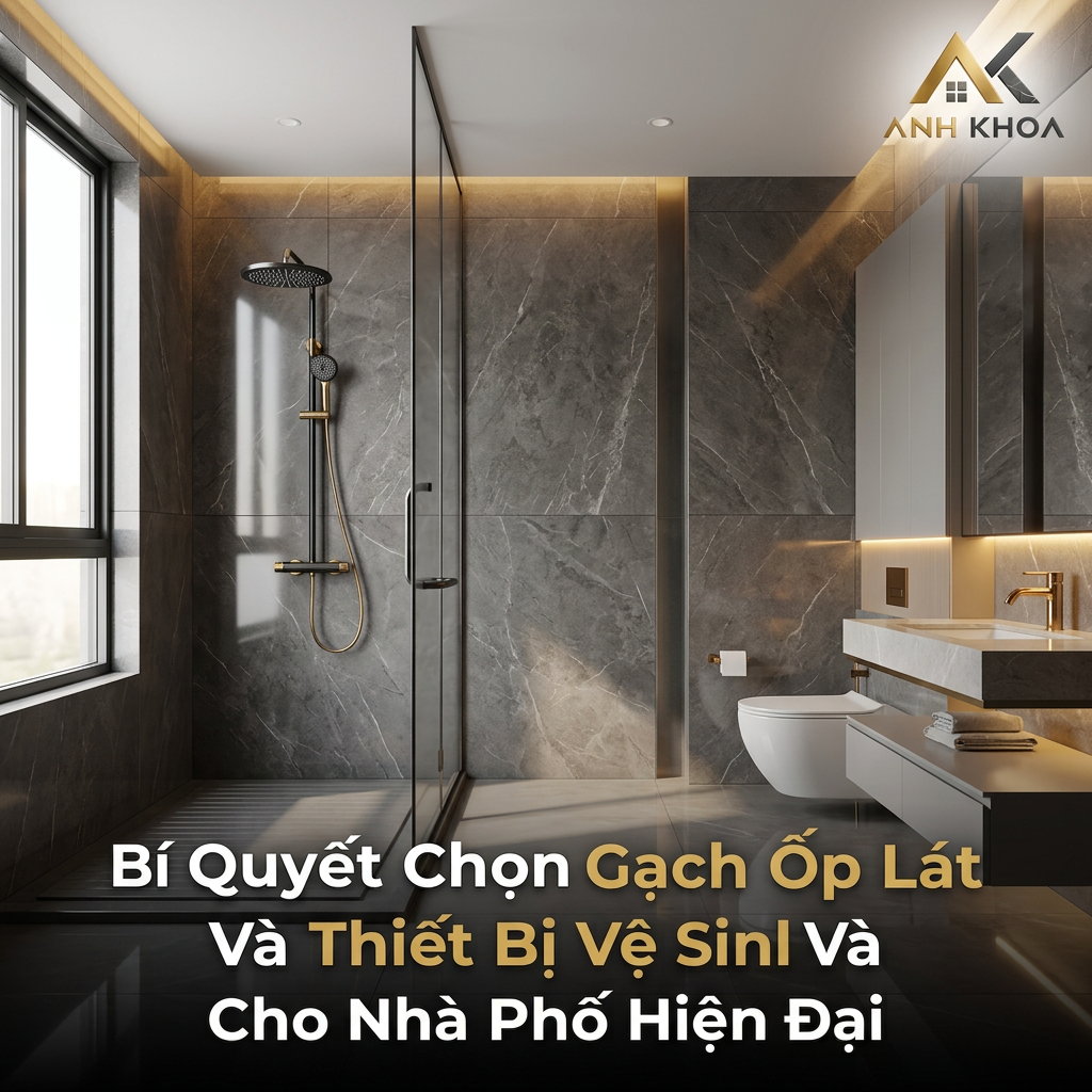 Bí Quyết Chọn Gạch Ốp Lát Và Thiết Bị Vệ Sinh Cho Nhà Phố Hiện Đại