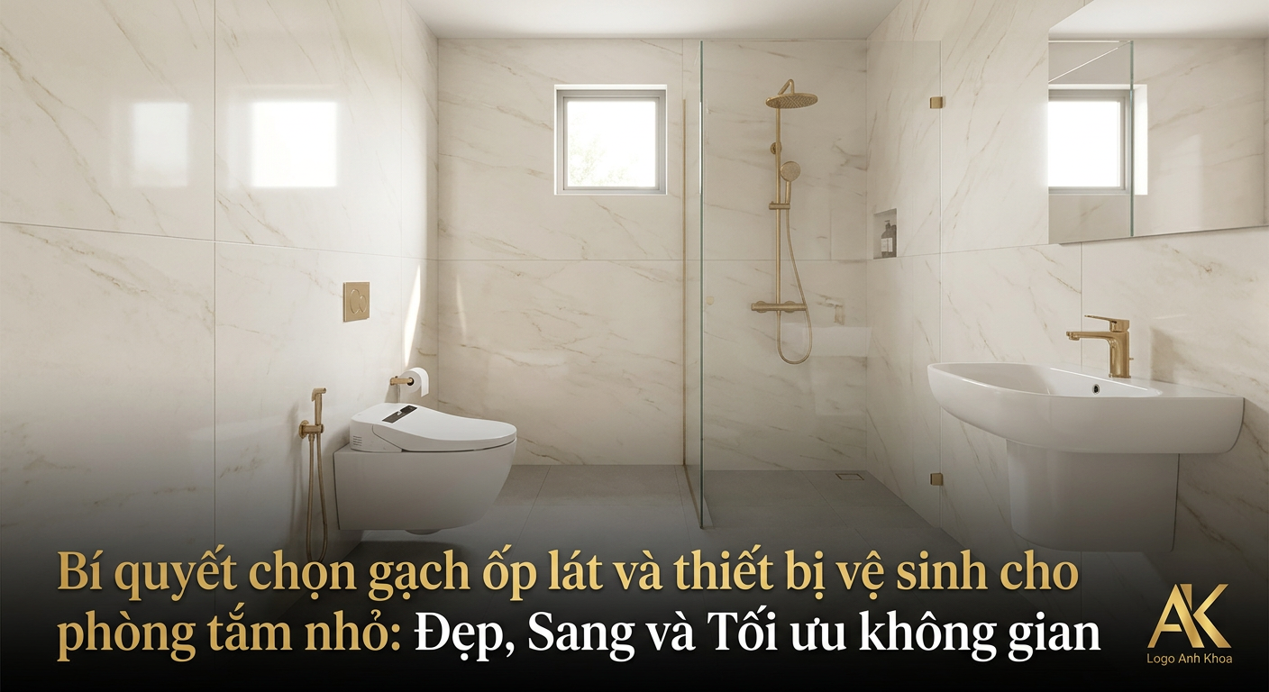 Bí quyết chọn gạch ốp lát và thiết bị vệ sinh cho phòng tắm nhỏ: Đẹp, Sang và Tối ưu không gian