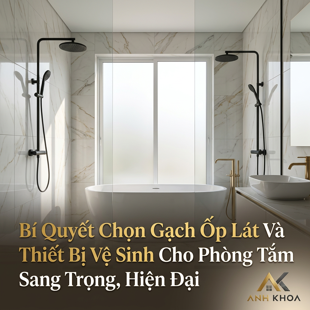 Bí Quyết Chọn Gạch Ốp Lát Và Thiết Bị Vệ Sinh Cho Phòng Tắm Sang Trọng, Hiện Đại