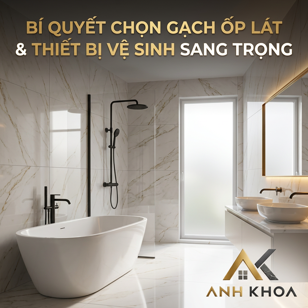 Bí quyết chọn gạch ốp lát và thiết bị vệ sinh phòng tắm sang trọng, tối ưu chi phí