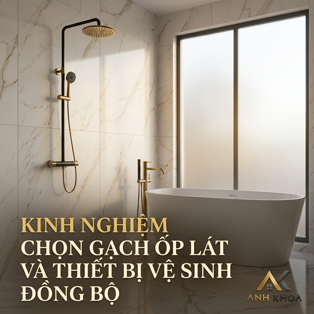 Kinh nghiệm chọn gạch ốp lát và thiết bị vệ sinh đồng bộ cho nhà phố hiện đại