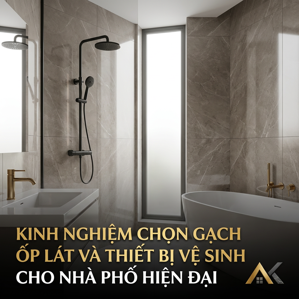 Kinh Nghiệm Chọn Gạch Ốp Lát Và Thiết Bị Vệ Sinh Cho Nhà Phố Hiện Đại