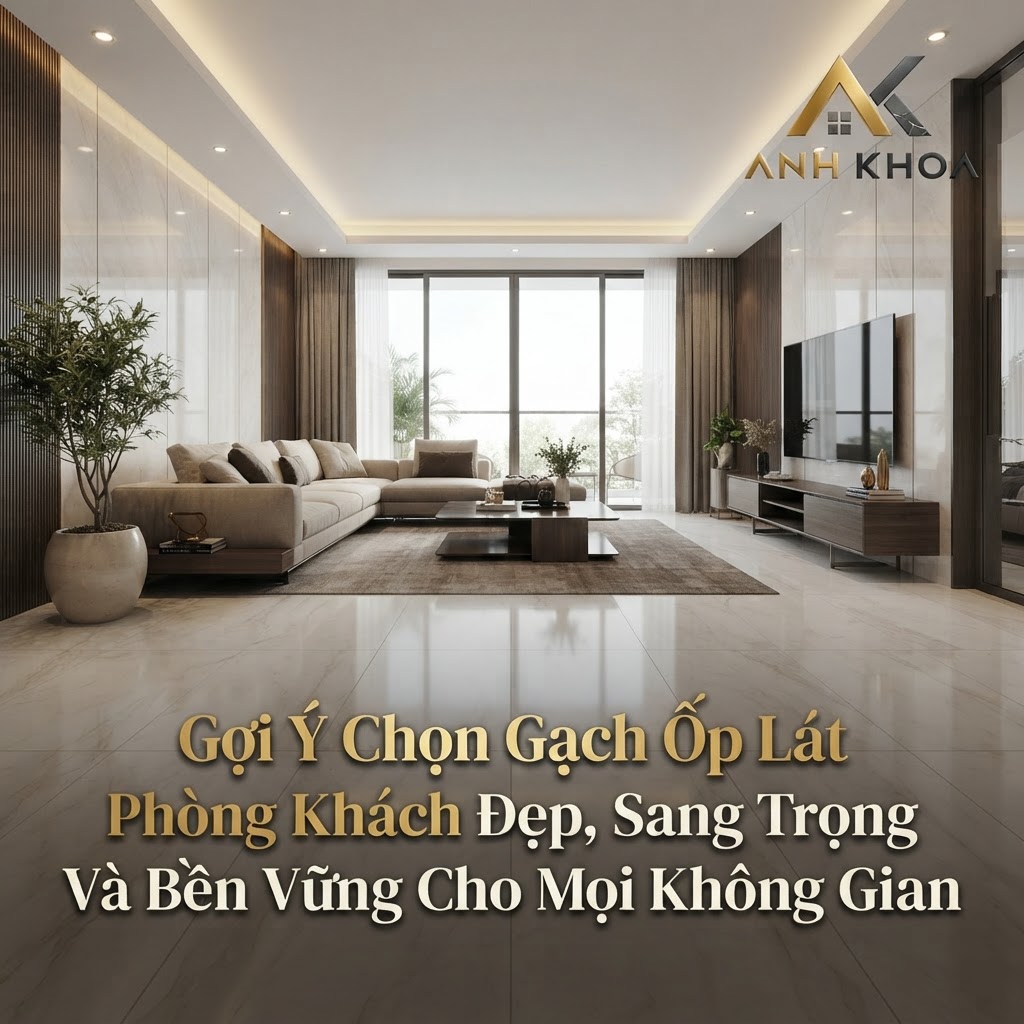 Gợi Ý Chọn Gạch Ốp Lát Phòng Khách Đẹp, Sang Trọng Và Bền Vững Cho Mọi Không Gian