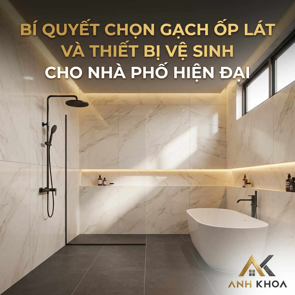 Bí Quyết Chọn Gạch Ốp Lát Và Thiết Bị Vệ Sinh Cho Nhà Phố Hiện Đại