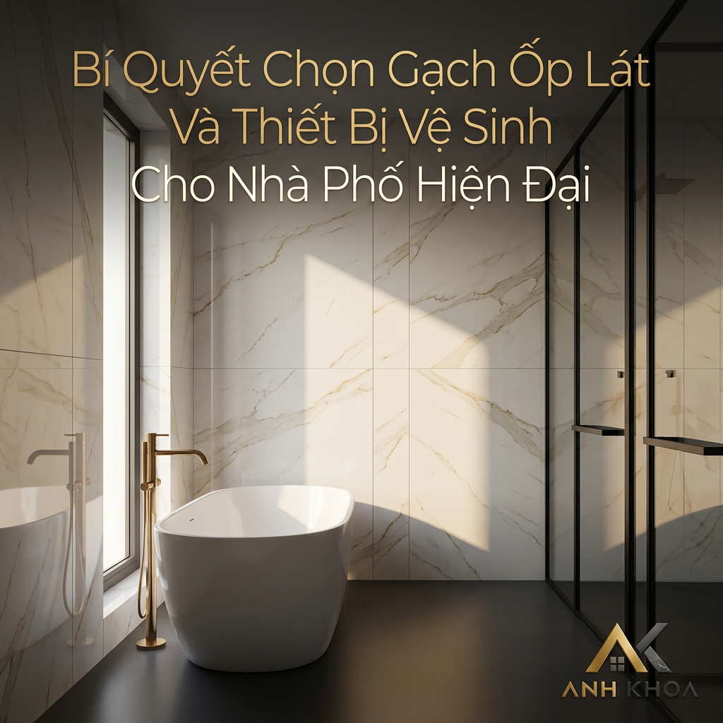 Bí Quyết Chọn Gạch Ốp Lát Và Thiết Bị Vệ Sinh Cho Nhà Phố Hiện Đại