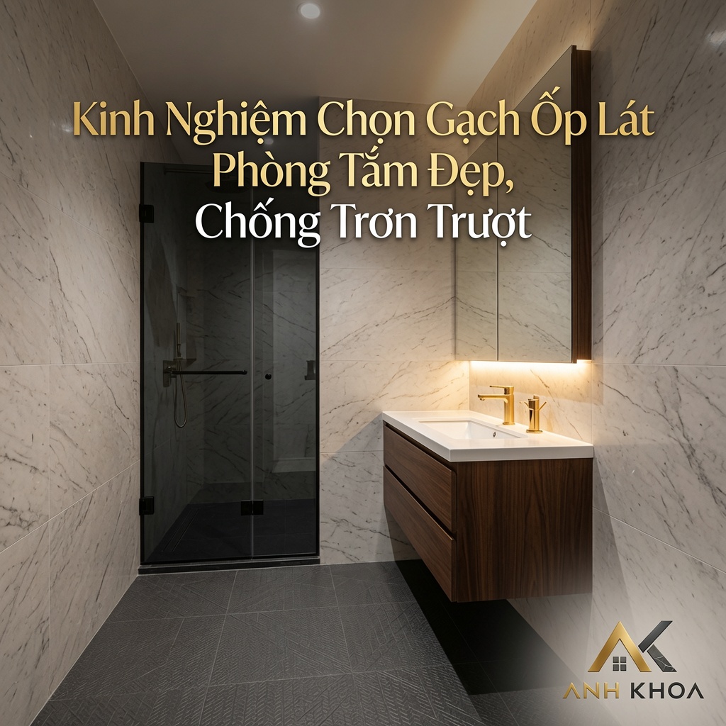 Kinh Nghiệm Chọn Gạch Ốp Lát Phòng Tắm Đẹp, Chống Trơn Trượt Cho Nhà Phố Và Biệt Thự
