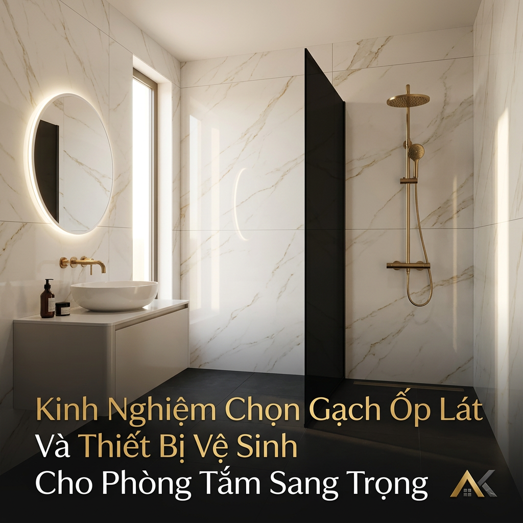 Kinh Nghiệm Chọn Gạch Ốp Lát Và Thiết Bị Vệ Sinh Cho Phòng Tắm Sang Trọng