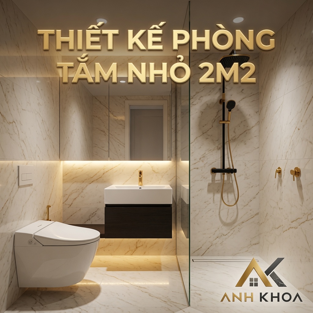 Thiết Kế Phòng Tắm Nhỏ 2m2: Bí Quyết Tối Ưu Diện Tích Và Lựa Chọn Thiết Bị Vệ Sinh Phù Hợp