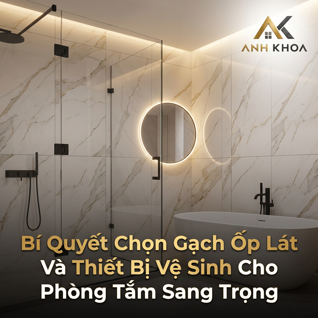 Bí Quyết Chọn Gạch Ốp Lát Và Thiết Bị Vệ Sinh Cho Phòng Tắm Sang Trọng
