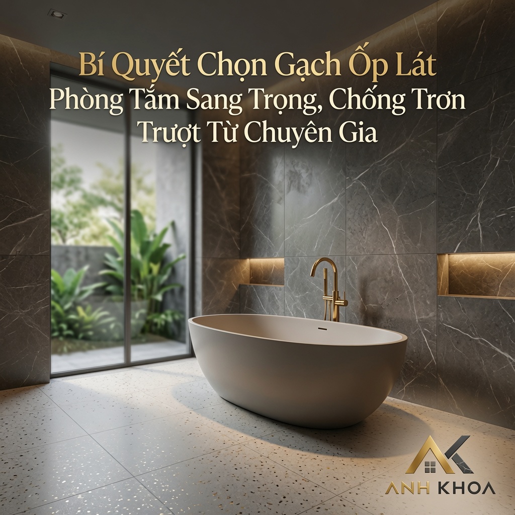 Bí Quyết Chọn Gạch Ốp Lát Phòng Tắm Sang Trọng, Chống Trơn Trượt Từ Chuyên Gia