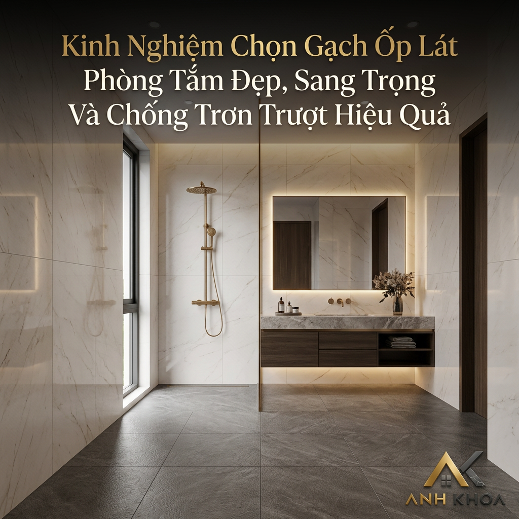 Kinh Nghiệm Chọn Gạch Ốp Lát Phòng Tắm Đẹp, Sang Trọng Và Chống Trơn Trượt Hiệu Quả