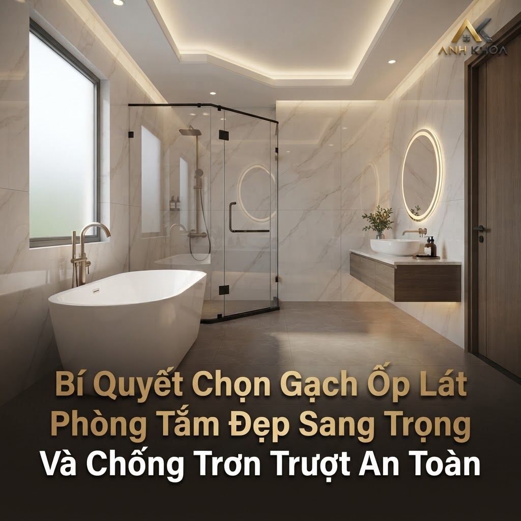 Bí Quyết Chọn Gạch Ốp Lát Phòng Tắm Đẹp Sang Trọng Và Chống Trơn Trượt An Toàn