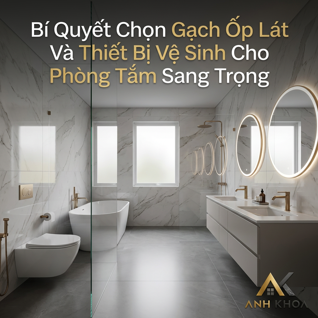 Bí Quyết Chọn Gạch Ốp Lát Và Thiết Bị Vệ Sinh Cho Phòng Tắm Sang Trọng