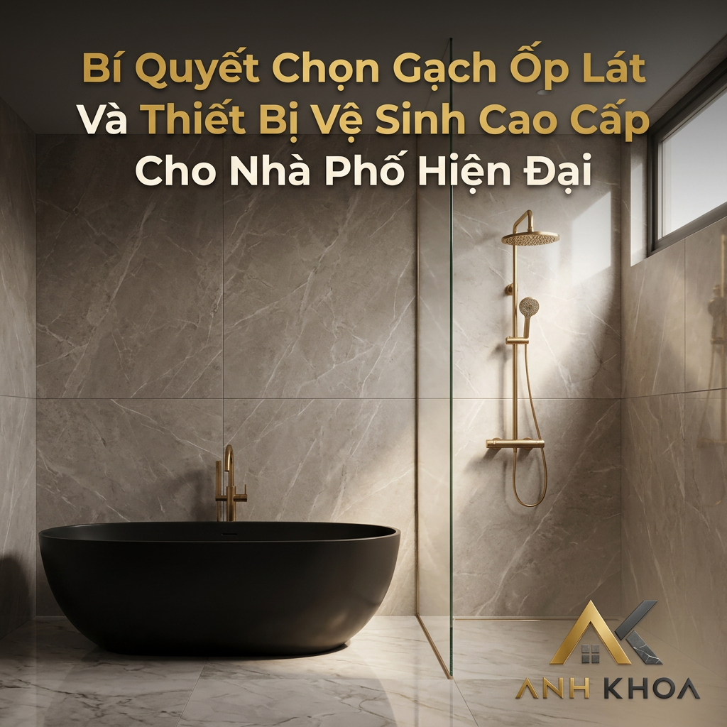 Bí Quyết Chọn Gạch Ốp Lát Và Thiết Bị Vệ Sinh Cao Cấp Cho Nhà Phố Hiện Đại