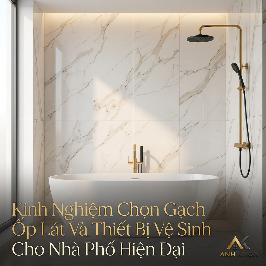 Kinh Nghiệm Chọn Gạch Ốp Lát Và Thiết Bị Vệ Sinh Cho Nhà Phố Hiện Đại